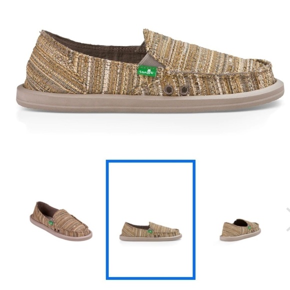 Sanuk Donna Sidewalk Surfer SlipOn Flats NWT Size 5 Natural Tan - Picture 4 of 12